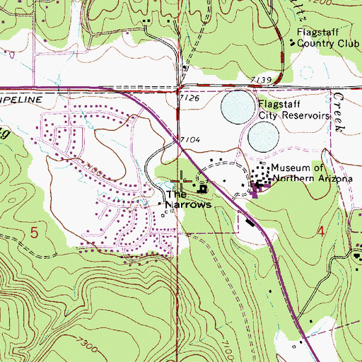 Topographic Map of Museum of Northern Arizona Colton Research Center Campus Museum Fewkes Building, AZ