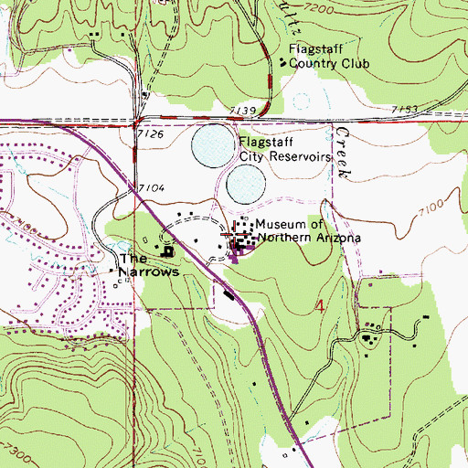 Topographic Map of Museum of Northern Arizona Colton Research Center Campus Museum Gregory Building, AZ