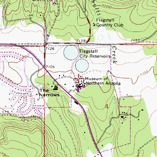 Topographic Map of Museum of Northern Arizona Colton Research Center Campus Museum Heye Building, AZ