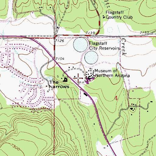 Topographic Map of Museum of Northern Arizona Colton Research Center Campus Museum Hilltop Building, AZ