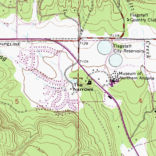Topographic Map of Museum of Northern Arizona Colton Research Center Campus Museum Jr Science Building, AZ