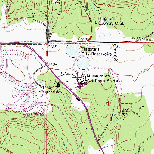 Topographic Map of Museum of Northern Arizona Colton Research Center Campus Museum Pollock Herbarium, AZ