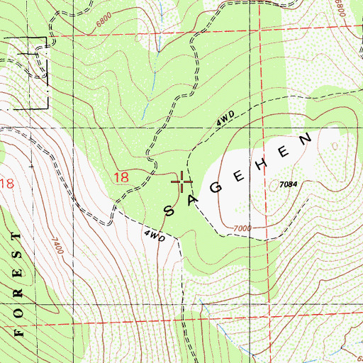 Topographic Map of Sagehen Hills, CA