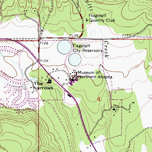 Topographic Map of Museum of Northern Arizona Colton Research Center Campus Museum Schaefer Building, AZ