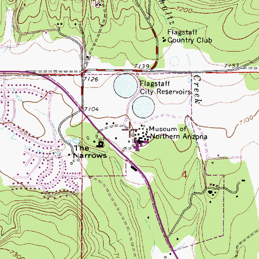 Topographic Map of Museum of Northern Arizona Colton Research Center Campus Museum Wetherill Building, AZ