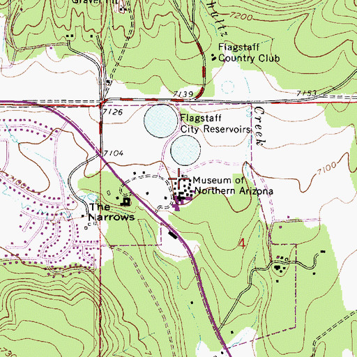 Topographic Map of Museum of Northern Arizona Colton Research Center Campus Robinson Building, AZ