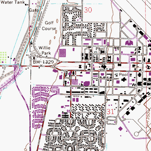 Topographic Map of Arizona State University Polytechnic Campus Peralta Hall, AZ