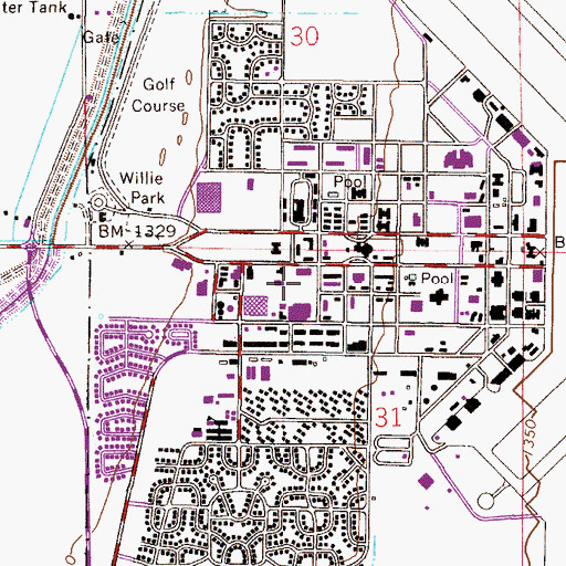 Topographic Map of Arizona State University Polytechnic Campus Santan Hall, AZ