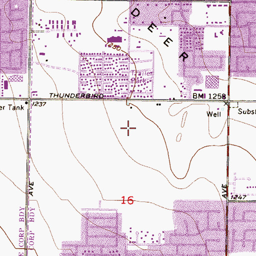 Topographic Map of Arizona State University West Campus Faculty Administration Building, AZ