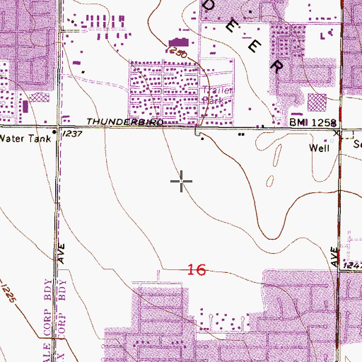 Topographic Map of Arizona State University West Campus Sands Classroom Building, AZ