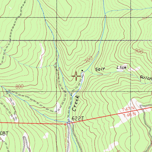 Topographic Map of Salt Lick Gulch, CA