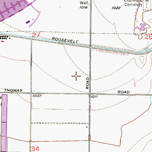 Topographic Map of Estrella Mountain Community College Montezuma Hall, AZ