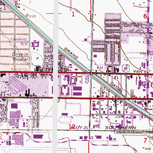 Topographic Map of Gateway Community College Center for Health Careers Education, AZ