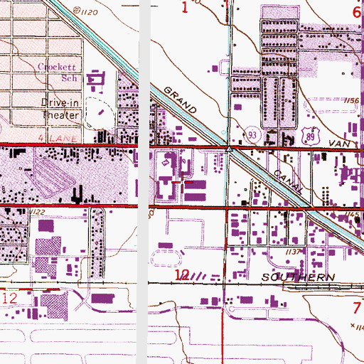 Topographic Map of Gateway Community College Main Building, AZ