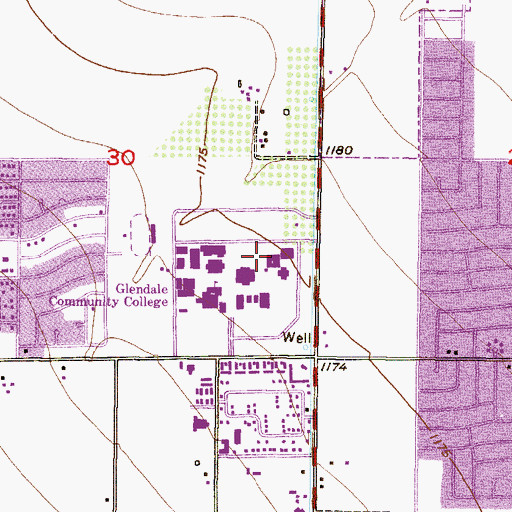 Topographic Map of Glendale Community College Main Campus Fine Arts Building, AZ