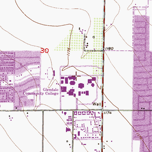 Topographic Map of Glendale Community College Main Campus High Tech Center Building 2, AZ