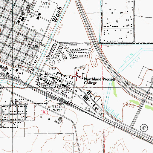 Topographic Map of Northland Pioneer College Little Colorado Campus Blunk Health Sciences Center, AZ