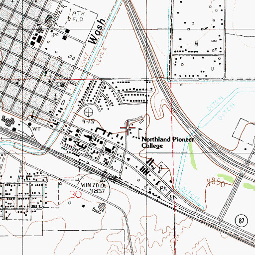 Topographic Map of Northland Pioneer College Little Colorado Campus, AZ