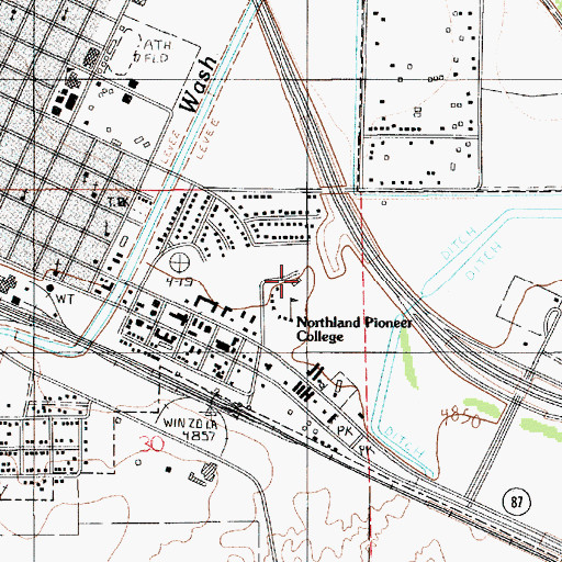 Topographic Map of Northland Pioneer College Little Colorado Campus Ruby Hall Building, AZ