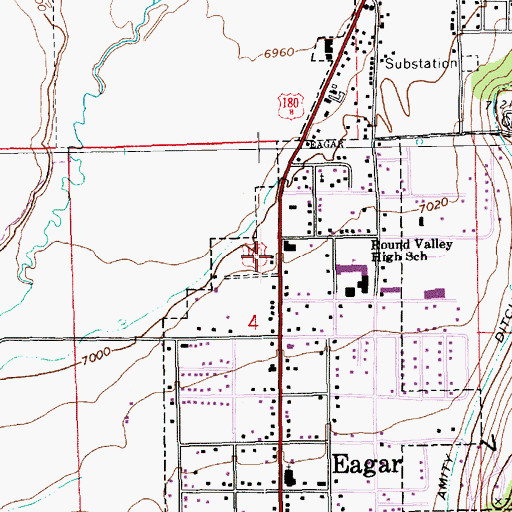 Topographic Map of Northland Pioneer College Springerville - Eagar Center, AZ