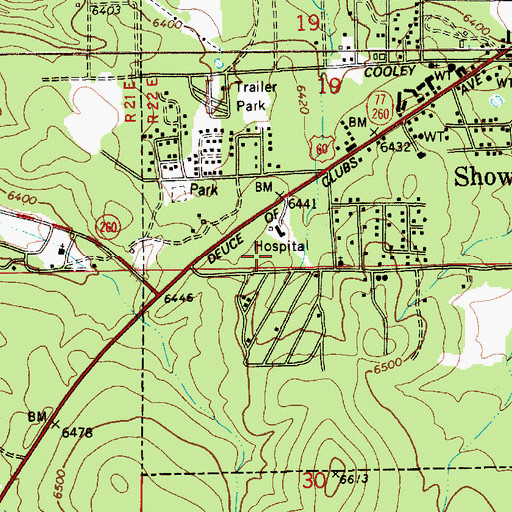 Topographic Map of Northland Pioneer College White Mountain Campus, AZ