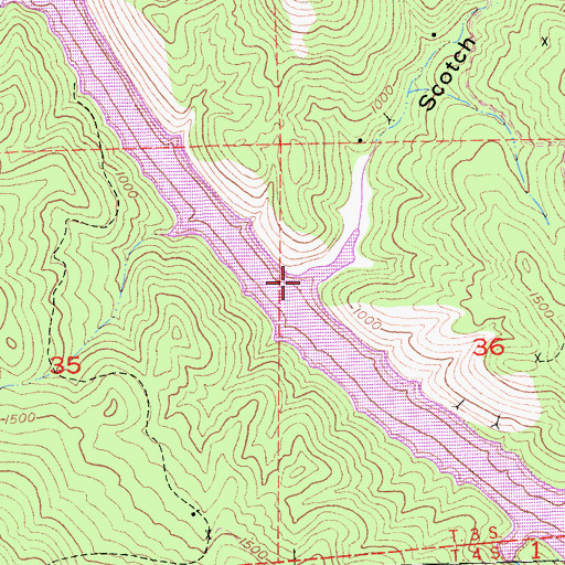 Topographic Map of Scotch Gulch, CA