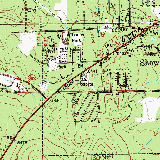 Topographic Map of Northland Pioneer College White Mountain Campus Goldwater Center, AZ
