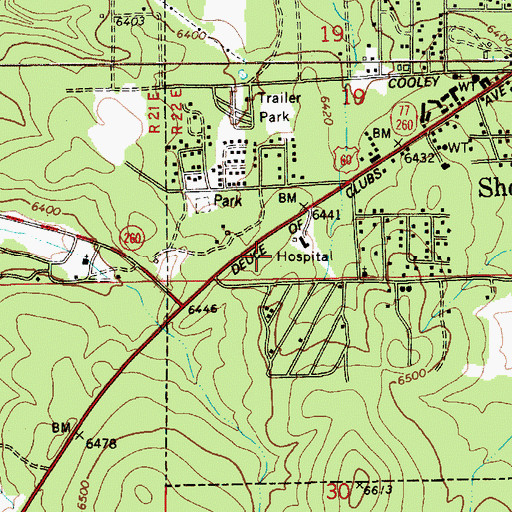 Topographic Map of Northland Pioneer College White Mountain Campus Learning Center, AZ