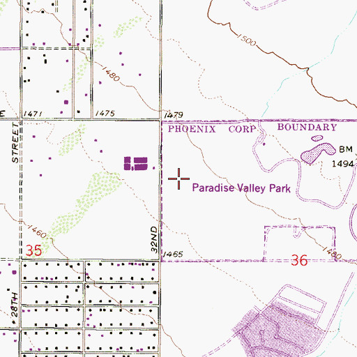 Topographic Map of Paradise Valley Community College Business and Information Technology Division Building, AZ