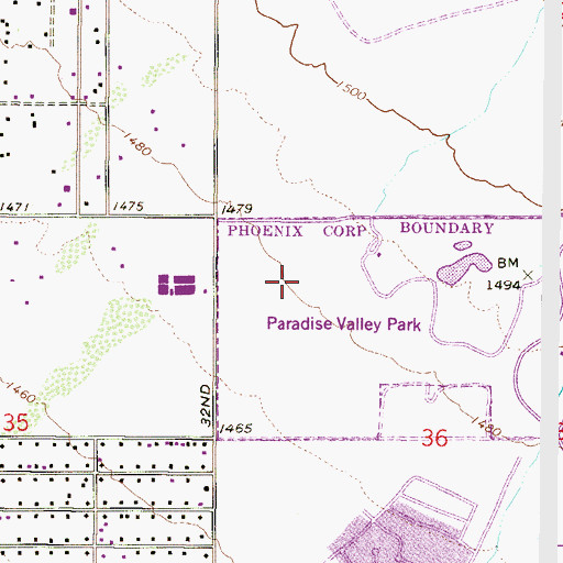Topographic Map of Paradise Valley Community College Kranitz Student Center, AZ