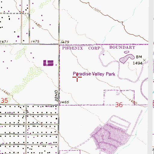 Topographic Map of Paradise Valley Community College L Building, AZ