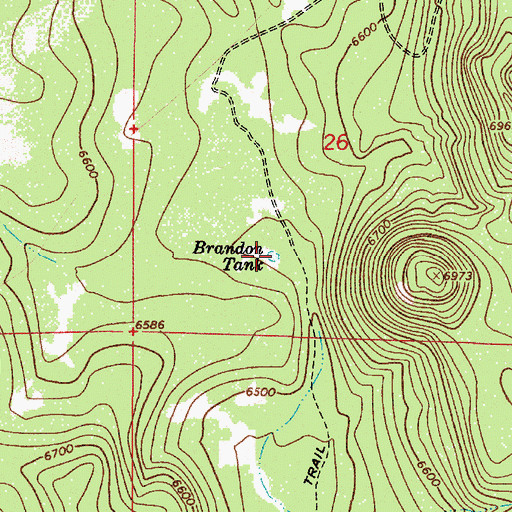 Topographic Map of Brandon Tank, AZ