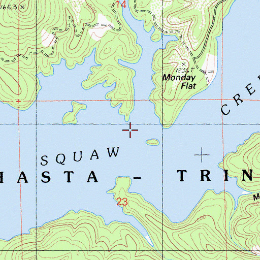 Topographic Map of Second Creek, CA