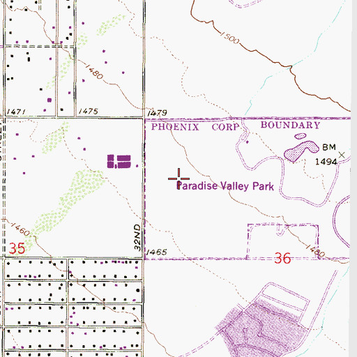Topographic Map of Paradise Valley Community College Science and Mathematics Divisions Building, AZ