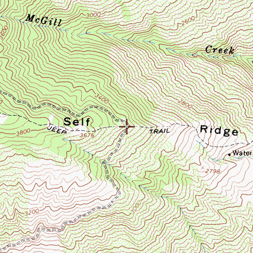 Topographic Map of Self Ridge, CA