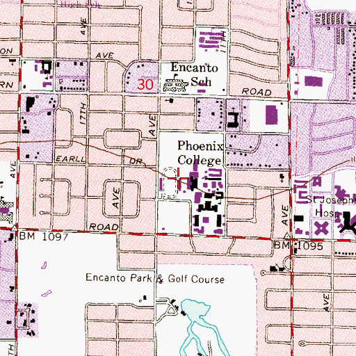 Topographic Map of Phoenix College Downtown Campus Gymnasium, AZ