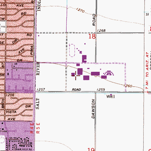 Topographic Map of Scottsdale Community College Main Campus Administration Building, AZ