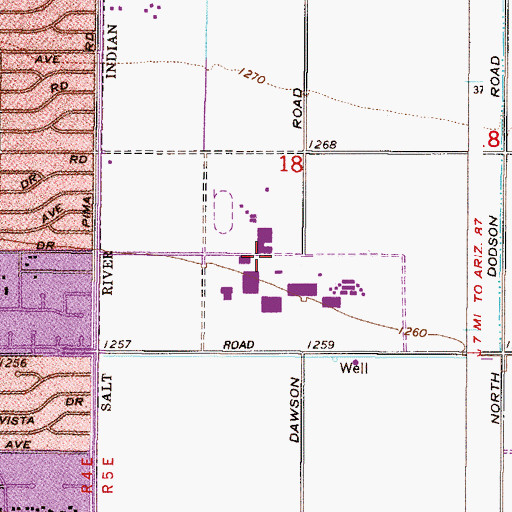 Topographic Map of Scottsdale Community College Main Campus Art Building, AZ