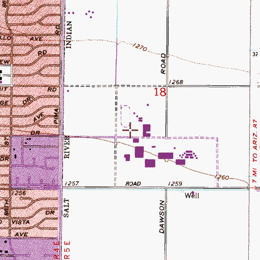 Topographic Map of Scottsdale Community College Main Campus Fitness and Wellness Center, AZ