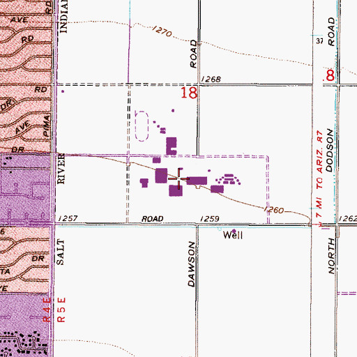 Topographic Map of Scottsdale Community College Main Campus Life Sciences Building, AZ