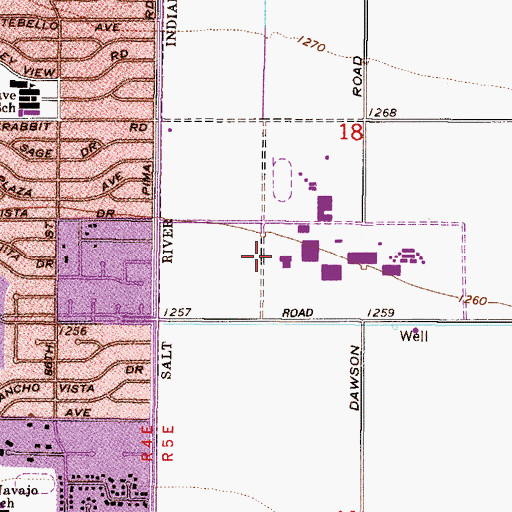 Topographic Map of Scottsdale Community College Main Campus Music Building, AZ