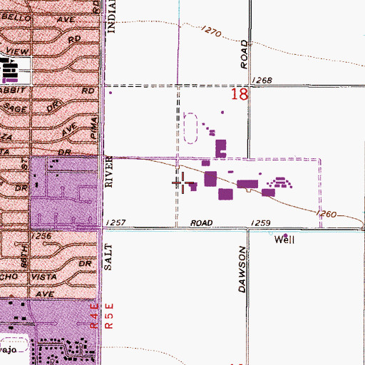 Topographic Map of Scottsdale Community College Main Campus Performing Arts Building, AZ