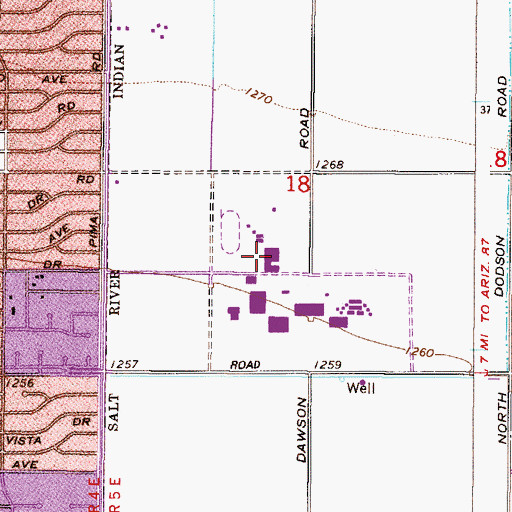 Topographic Map of Scottsdale Community College Main Campus Physical Education Building, AZ