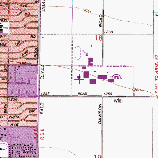 Topographic Map of Scottsdale Community College Main Campus Student Services Building, AZ