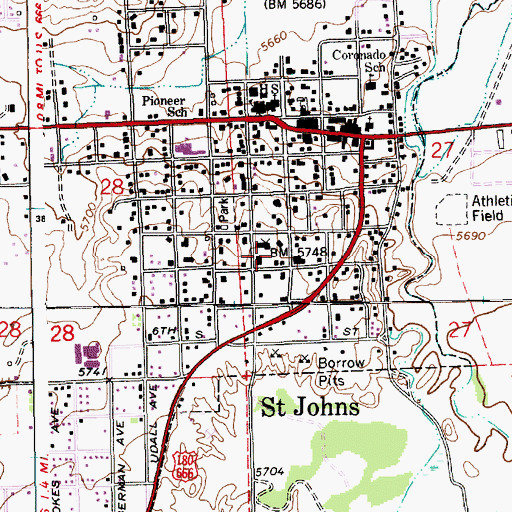 Topographic Map of Apache County Sheriff's Office, AZ