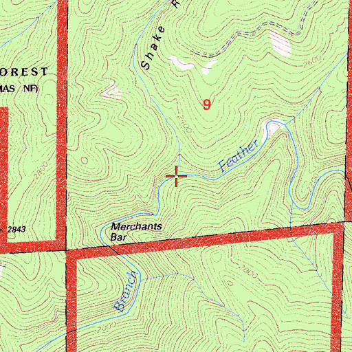 Topographic Map of Shake Ravine, CA