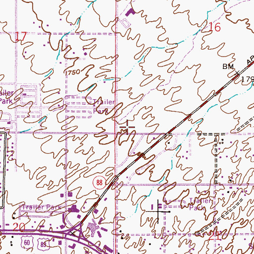 Topographic Map of Apache Junction Police Department, AZ