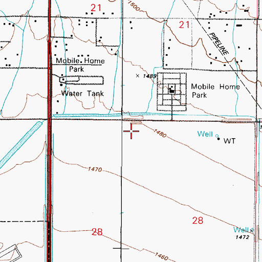 Topographic Map of Casa Grande Police Department, AZ