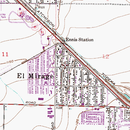 Topographic Map of El Mirage Police Department, AZ