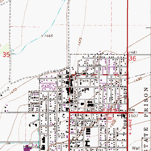 Topographic Map of Florence Police Department, AZ